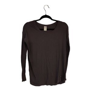 Pink Victoria Secret Size XS Long Sleeve Round Hem Gray Sleepwear T-Shirt